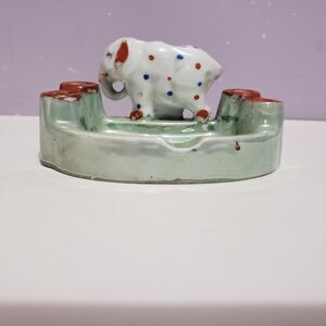 Ashtray Vintage Elephant Japanese Porcelain Figurine 4"×2"×2"